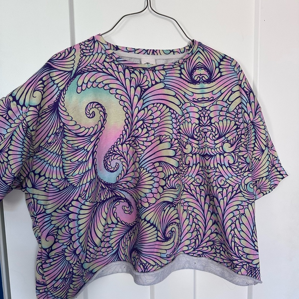 Colorful Abstract Patterned Crop Top